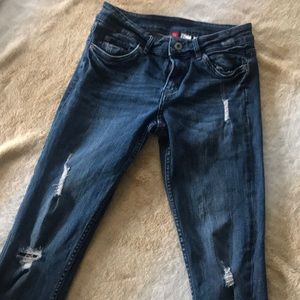 Blue Ripped Skinny Jeans